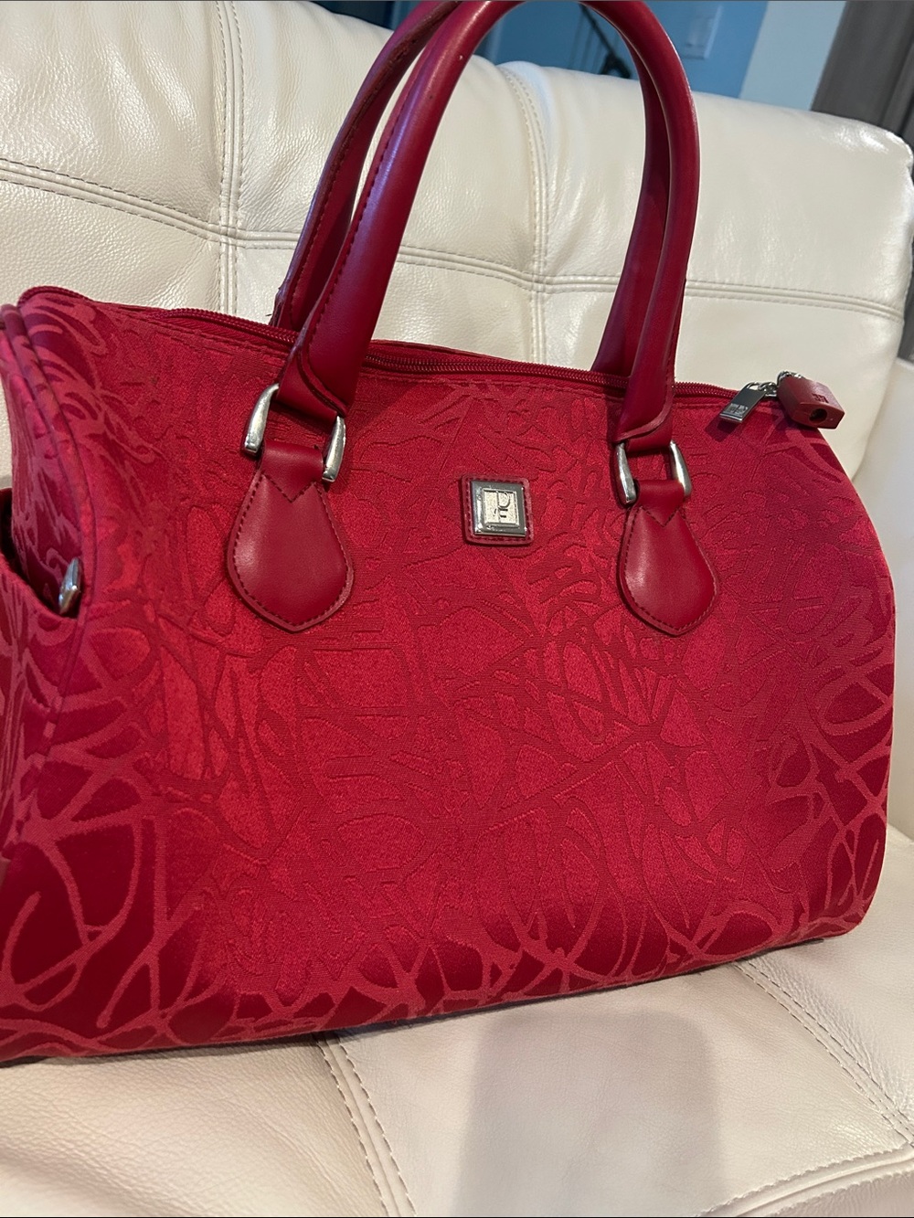 Diane Von Furstenberg DVF Vintage Red Travel Satchel Bag